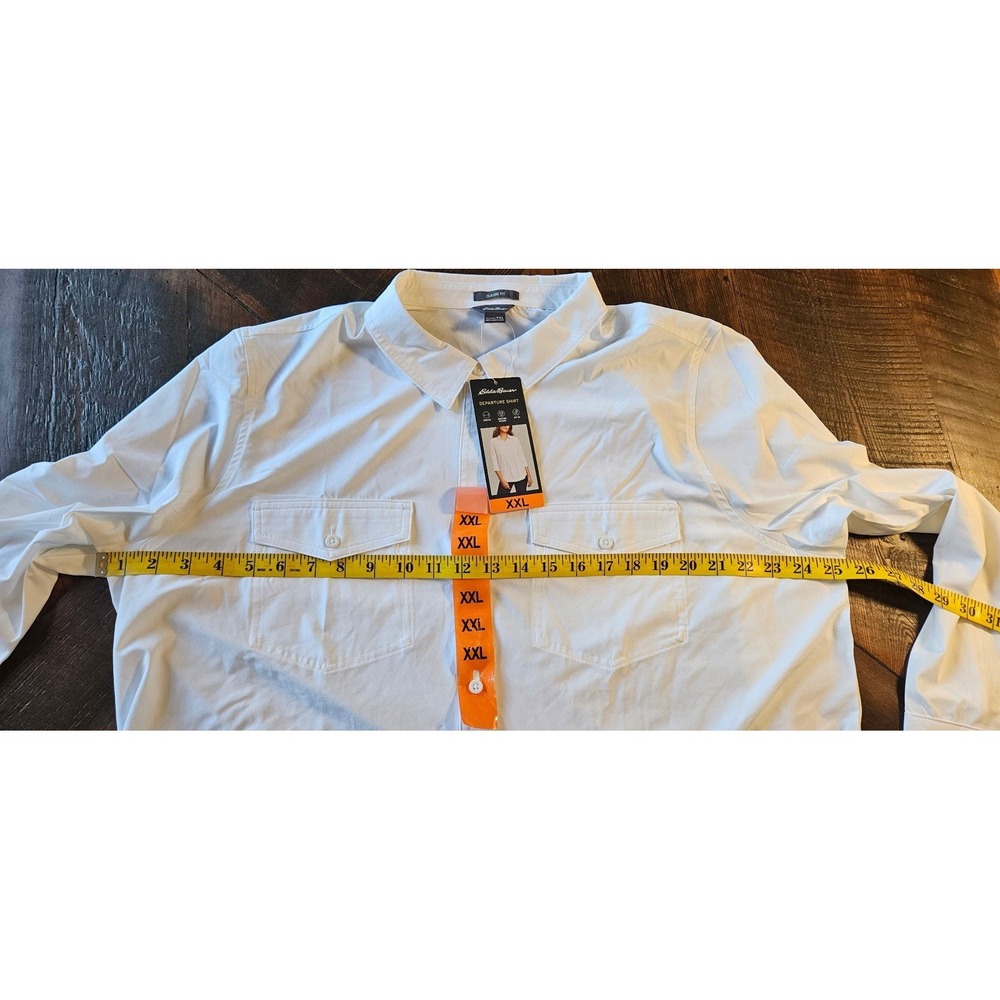 Eddie Bauer Women's Departure Long-Sleeve Button White Travel Shirt XXL 2XL‎ NWT - Picture 5 of 5